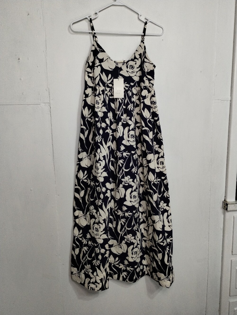 a new day Navy and Cream Floral Spaghetti-Strap Maxi Dress - Picture 3 of 11